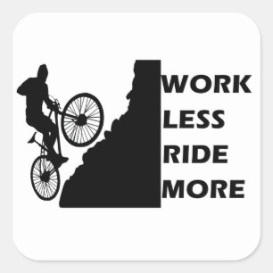 Pegatina Cuadrada Ciclismo de Montaña Motivacional - Frase Divertida