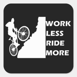 Pegatina Cuadrada Ciclismo de Montaña Motivacional - Frase Divertida