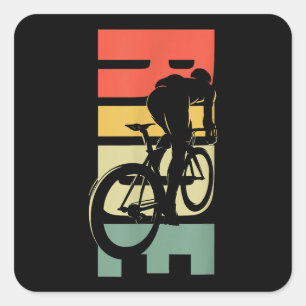 Pegatina Cuadrada Ciclismo en bicicleta de carretera