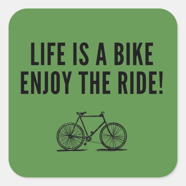 Pegatina Cuadrada Ciclismo motivacional (Anverso)