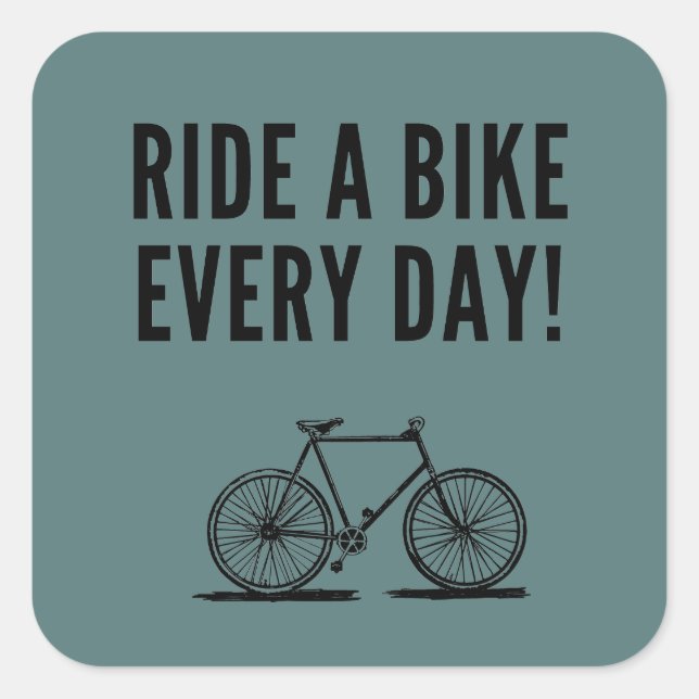 Pegatina Cuadrada Ciclismo motivacional (Anverso)