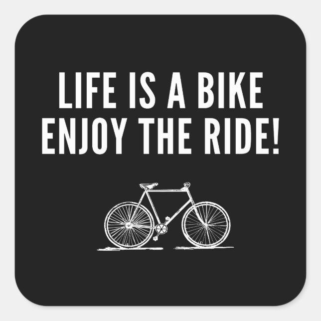 Pegatina Cuadrada Ciclismo motivacional (Anverso)