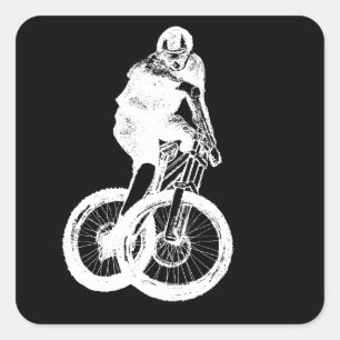 Pegatina Cuadrada CicLISTA BMX MTB de Mountain Biker
