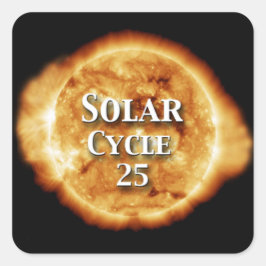 Pegatina Cuadrada Ciclo solar 25 Sol activo