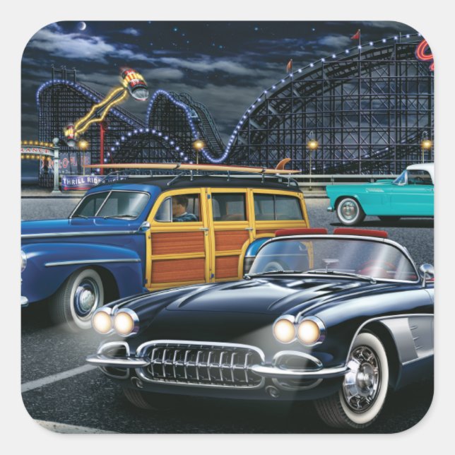 Pegatina Cuadrada Ciclón Racer (Anverso)