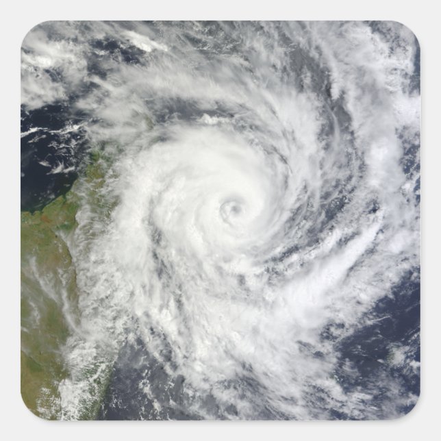 Pegatina Cuadrada Ciclón tropical Bingiza (Anverso)