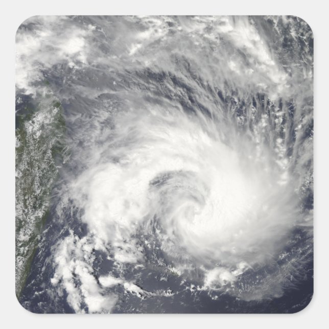 Pegatina Cuadrada Ciclón tropical Gael (Anverso)