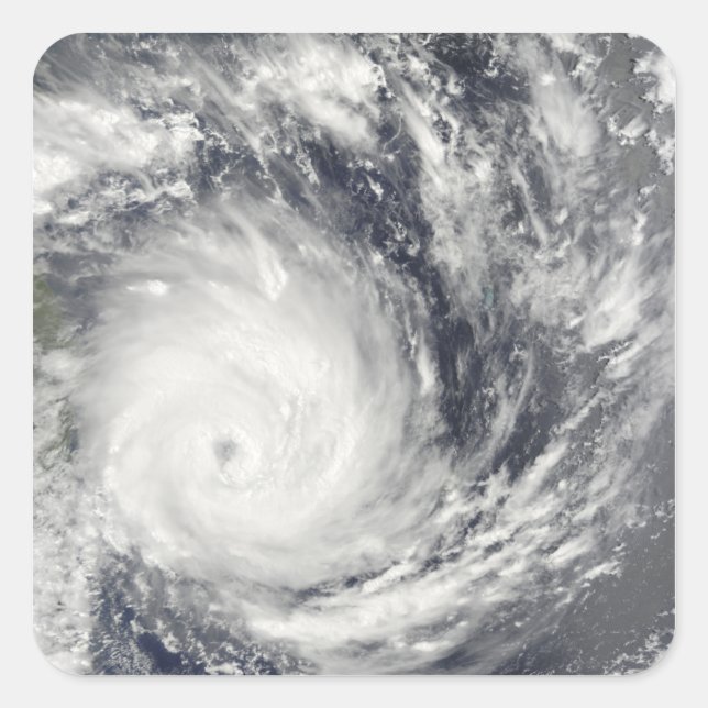 Pegatina Cuadrada Ciclón tropical Gael frente a Madagascar (Anverso)