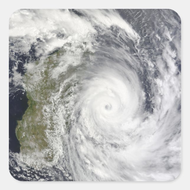 Pegatina Cuadrada Ciclón tropical Gael frente a Madagascar 2 (Anverso)