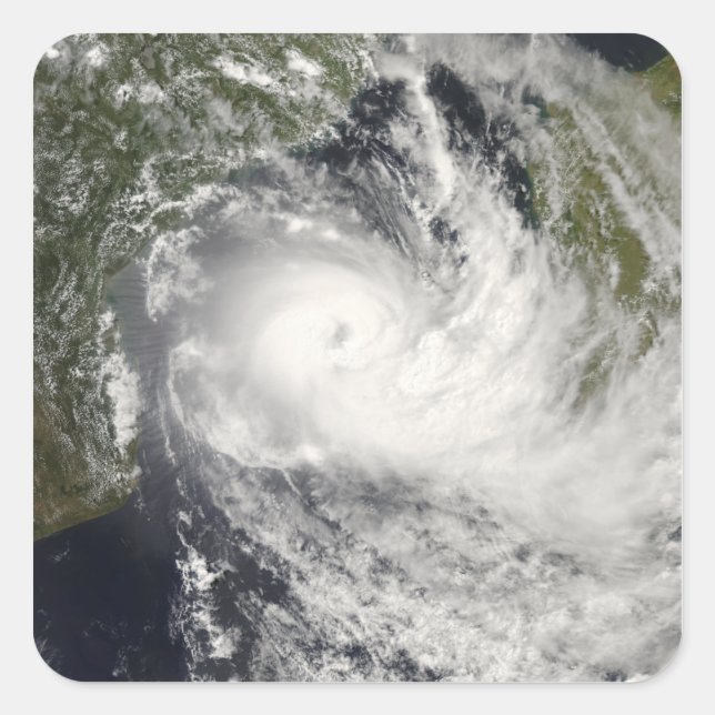 Pegatina Cuadrada Ciclón tropical Jokwe en el canal de Mozambique (Anverso)