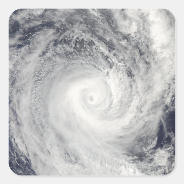 Pegatina Cuadrada Ciclón tropical Oli frente a las costas de Tahití (Anverso)