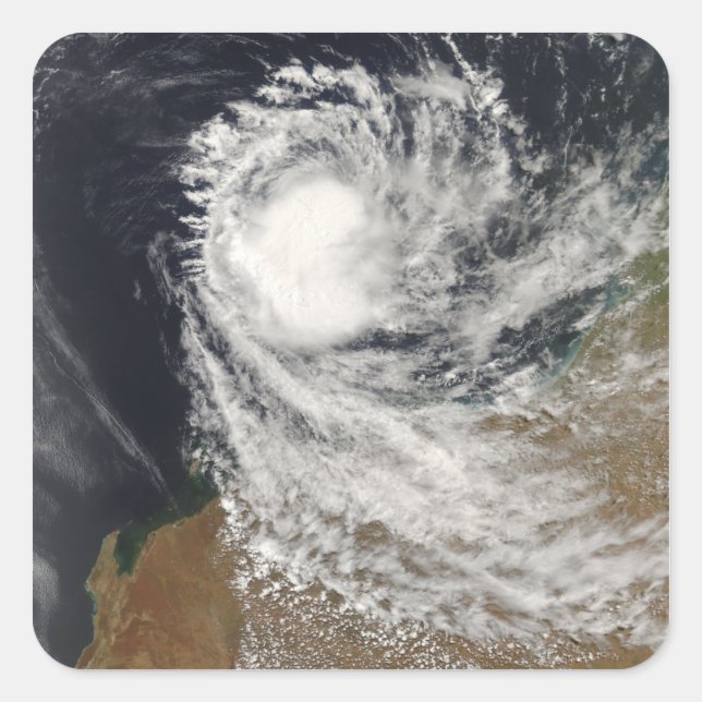 Pegatina Cuadrada Ciclón tropical Ophelia frente a Australia (Anverso)