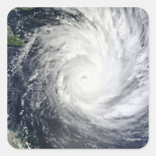 Pegatina Cuadrada Ciclón tropical Yasi (Anverso)