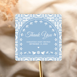 Pegatina Cuadrada Cielito Lindo Papel Picado Baby Shower