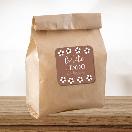 Pegatina Cuadrada Cielito Lindo Talavera Fiesta mexicana Baby Shower