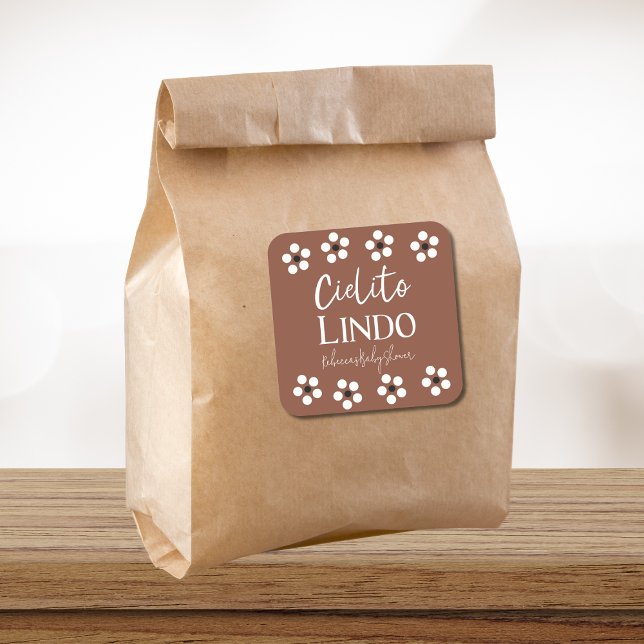 Pegatina Cuadrada Cielito Lindo Talavera Fiesta mexicana Baby Shower (Subido por el creador)