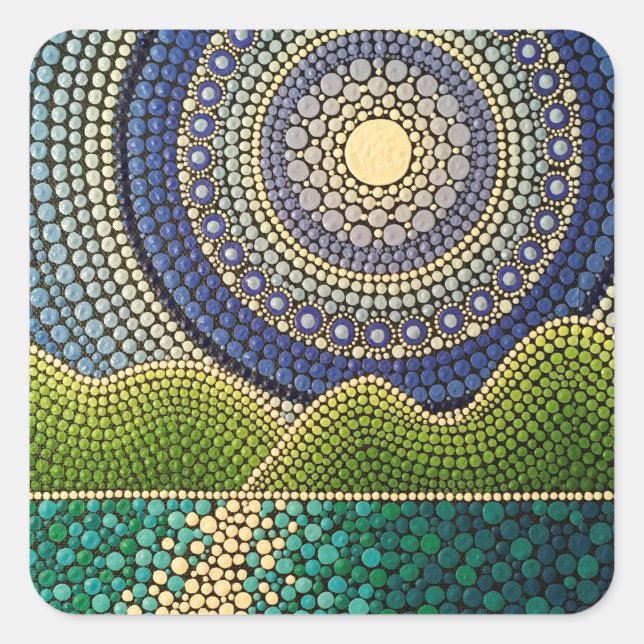 Pegatina Cuadrada Cielo majestuoso (Anverso)