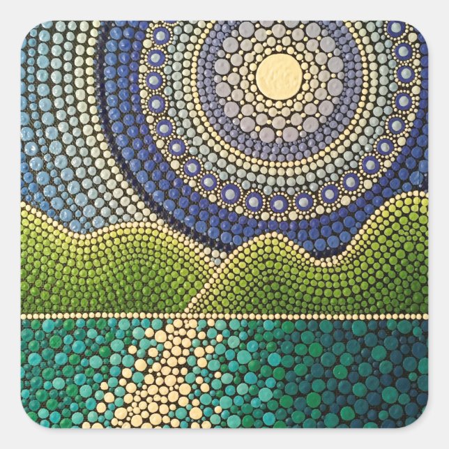 Pegatina Cuadrada Cielo majestuoso (Anverso)