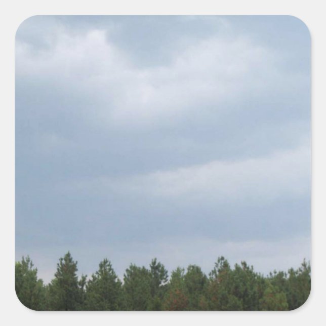 Pegatina Cuadrada Cielo y nubes (Anverso)