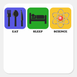 Pegatina Cuadrada Ciencia del sueño de comer