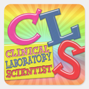 PEGATINA CUADRADA CIENTÍFICO CLÍNICO DE LABORATORIO CLÍNICO DE CLS W