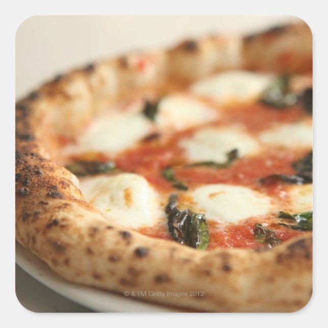 Pegatina Cuadrada Cierre de toda una pizza (Anverso)