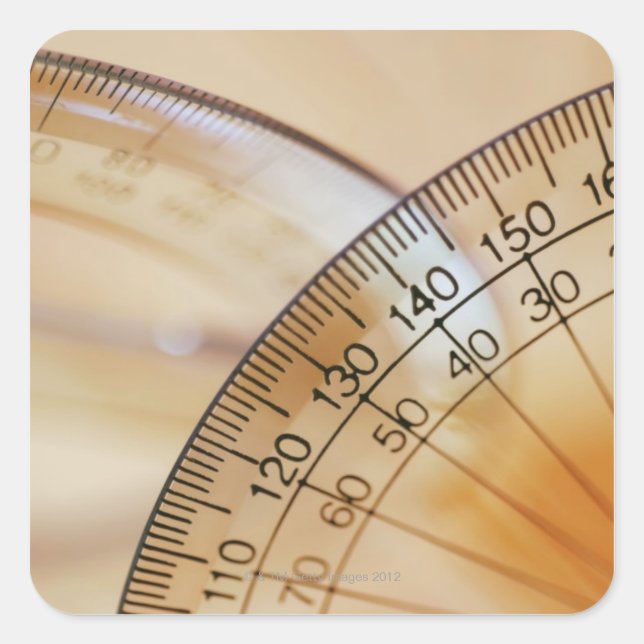 Pegatina Cuadrada Cierre de un protractor (Anverso)