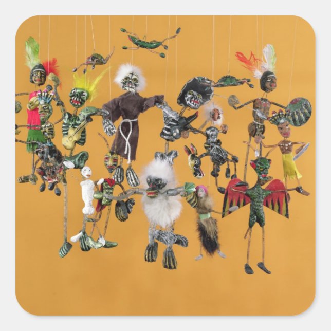 Pegatina Cuadrada Cifras del Día de los Muertos, de Oaxaca (Anverso)