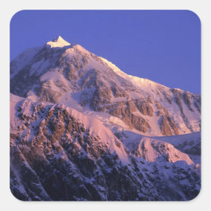 Pegatina Cuadrada Cima del pico Denali (Mt. McKinley) en