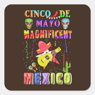 Pegatina Cuadrada Cinco de Mayo México magnífico