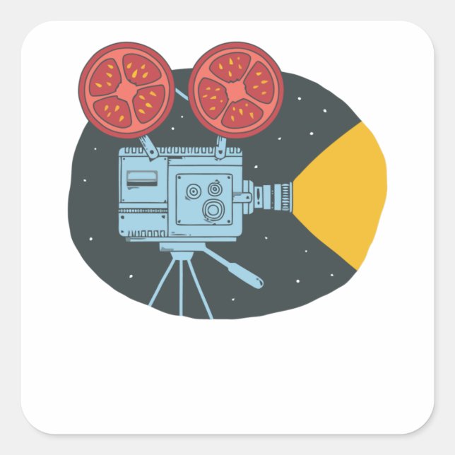 Pegatina Cuadrada Cine de tomates (Anverso)