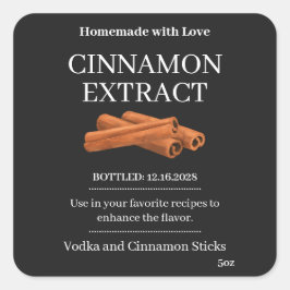 Pegatina Cuadrada Cinnamon Extract Modern Label Sticker ZVEG_101_01