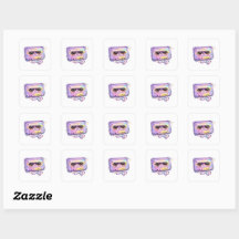 Cinta de casete retro Kawaii linda Pastel Púrpura