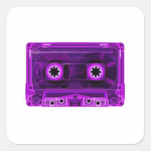 Cinta de Casete Transparente Purpura Neon Retro 80