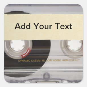 Pegatina Cuadrada Cinta de casette