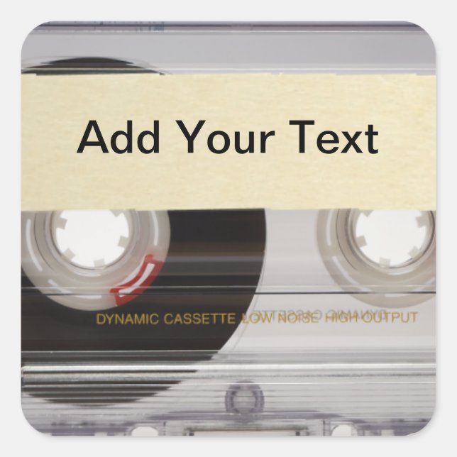 Pegatina Cuadrada Cinta de casette (Anverso)