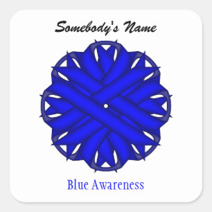 Pegatina Cuadrada Cinta de flores azules de Kenneth Yoncich