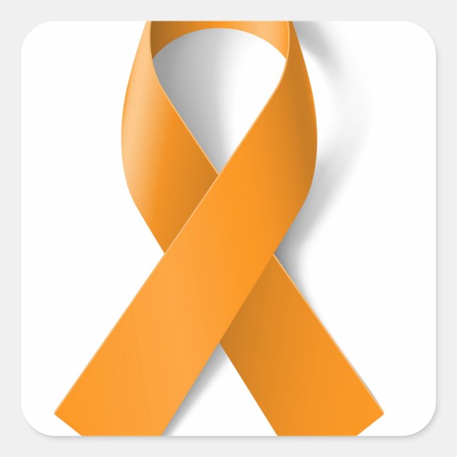 Pegatina Cuadrada Cinta de prevención de leucemia (Anverso)