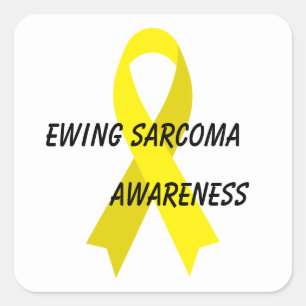 Pegatina Cuadrada Cinta de sensibilización amarilla de la sarcoma d