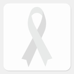 Pegatina Cuadrada Cinta de sensibilización blanca de Janz White