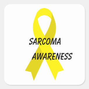 Pegatina Cuadrada Cinta de sensibilización de amarillo sarcoma de J