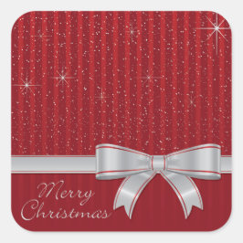 Pegatina Cuadrada Cinta elegante y estrellas