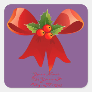 Pegatina Cuadrada Cinta roja Holly Thunder_Cove