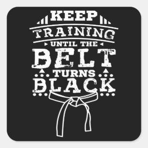 Pegatina Cuadrada Cinturón negro de artes marciales