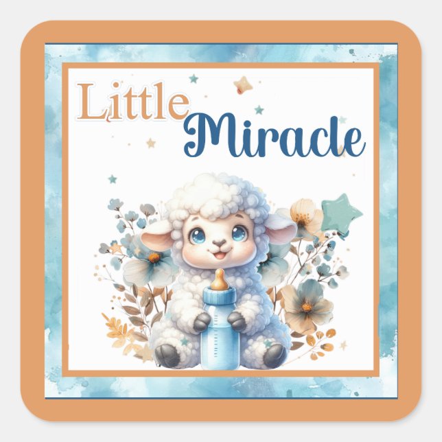 Pegatina Cuadrada Circo de bebé (Anverso)