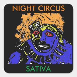 PEGATINA CUADRADA CIRCO NOCTURNO SATIVA