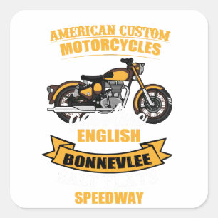 Pegatina Cuadrada Circuito de carreras de Bonneville, Personalizado 