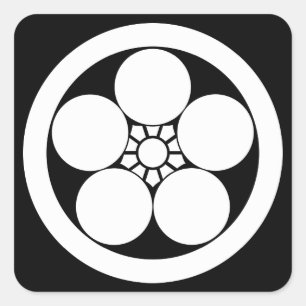 Pegatina Cuadrada Círculo con Umebachi