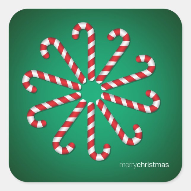 Pegatina Cuadrada Círculo de caramelo (Anverso)