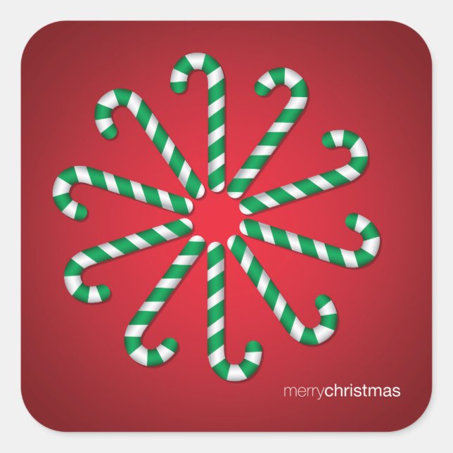 Pegatina Cuadrada Círculo de caramelo (Anverso)